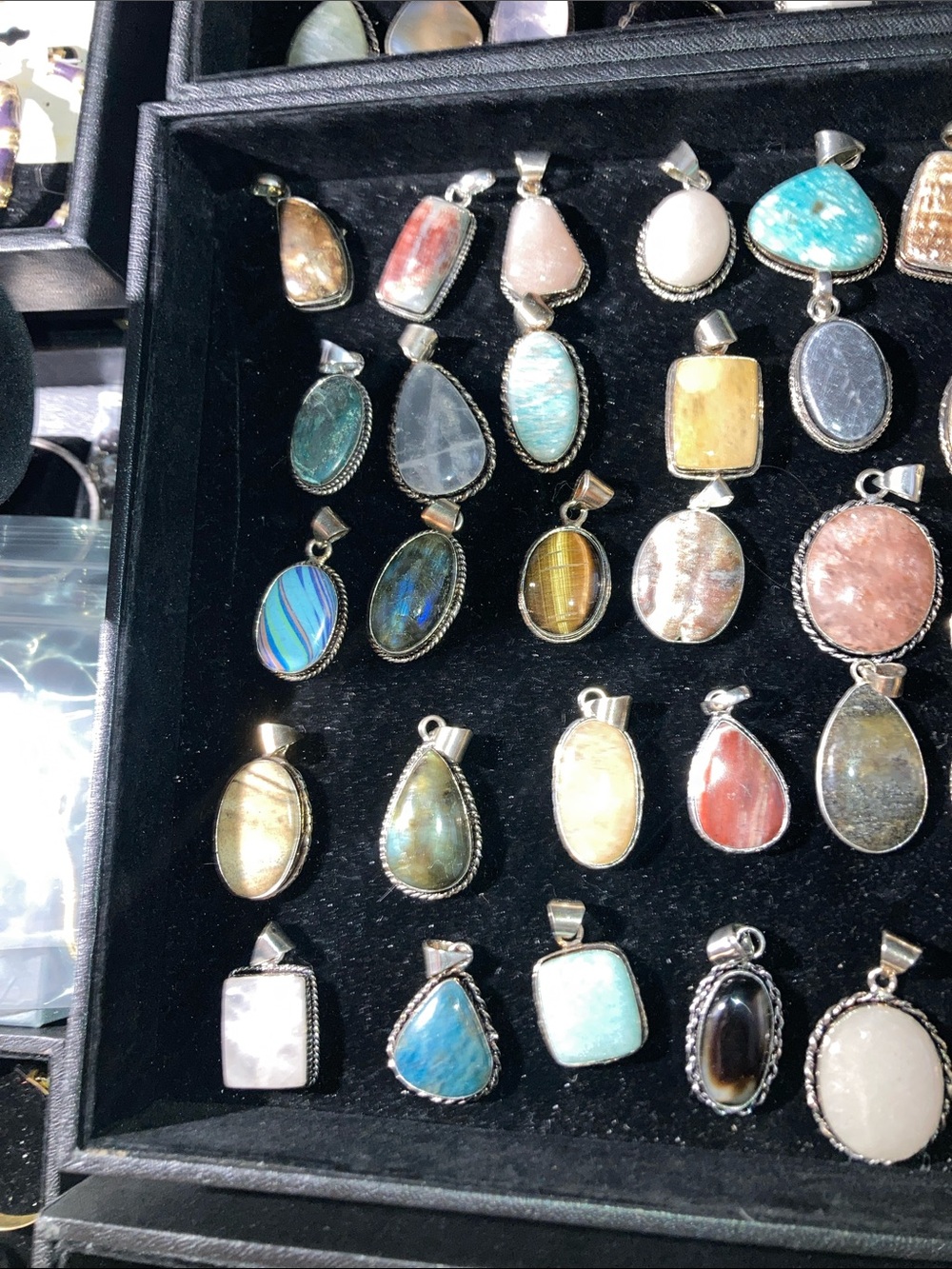 Randomly picked Gemstone Pendant stamped 925 or (pick one) - Picture 4 of 7